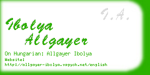 ibolya allgayer business card